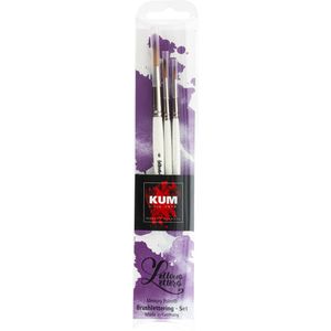 Kum Pinsel 5119416 Memory Point Brushlettering Set LL, Synthetikpinsel rund, Größen 1, 3 & 6, 3 Stück