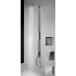 Gessi Tremillimetri Fertigmontageset für UP-Duschsäule, Tondo Griffe, Edelstahl Glanz, 39821238