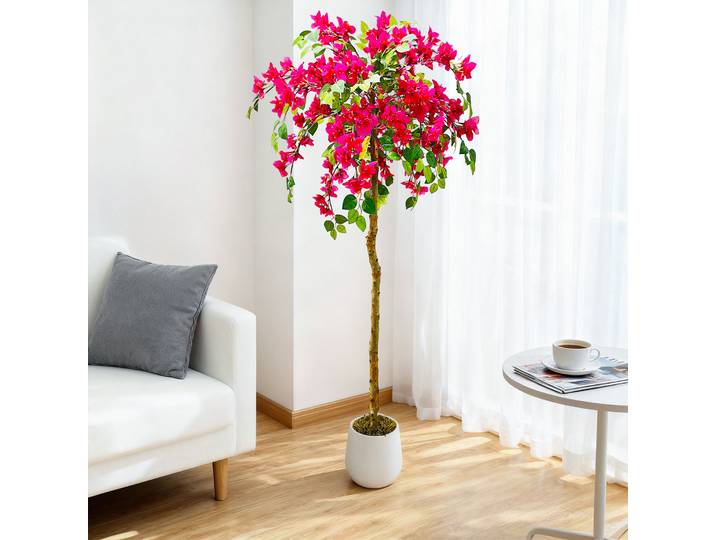 Arbre de bougainville artificiel de 150cm avec fleurs roses en Pot, fausse plante réaliste pour décoration intérieure et extérieure de jardin de bureau