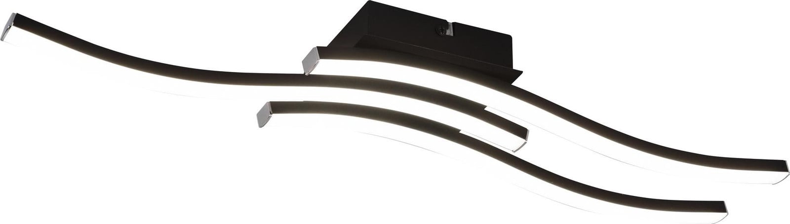 Trio Route Plafondlamp met LED, Zwart, 4000K