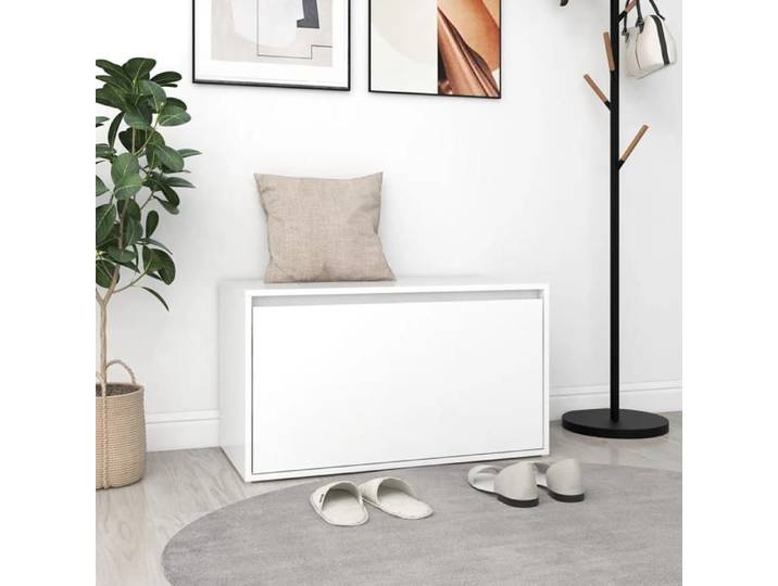 BEAU Banquette/ Banc d'entrée - Banc salon - 80x40x45 cm Blanc Bois d'ingénierie mode315149