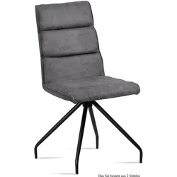 ESSZIMMERSTUHL (2er-Set) Devnet 47x92x60 Schwarz/Grau