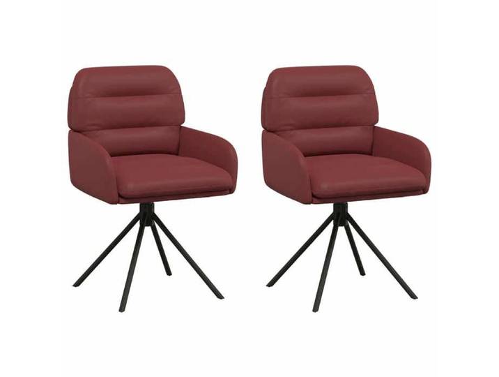 Mode Chaises de salle à manger pivotantes 2 pc Simili cuir Bordeaux - Pour adulte ou enfant - Poids maximal: 110 kg/siège_10085