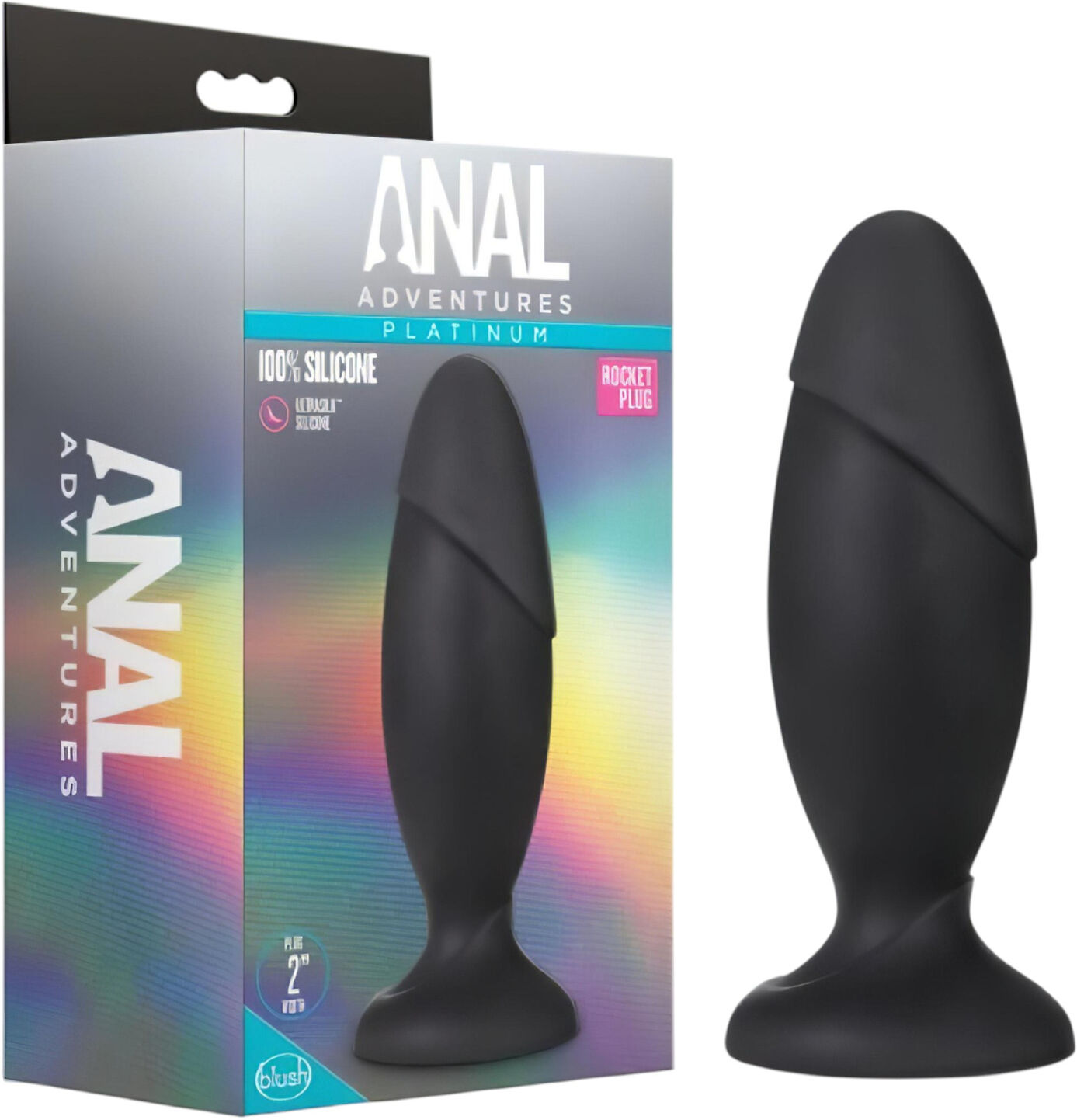 Anal Adventures Platinum Rocket - Large Anal Plug (Black)
