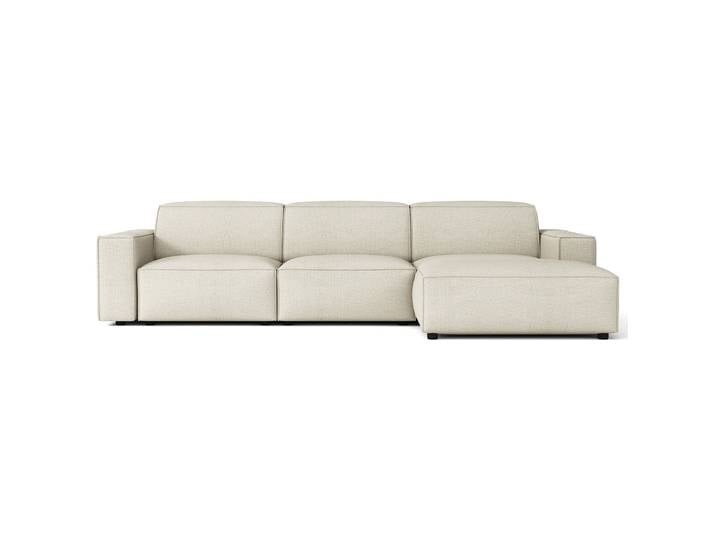 Modulares Ecksofa Sellmo, L-förmig, rechtsseitig, cremefarben,
