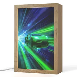 NACHTTISCHLAMPE Geschwindigkeit - Leicht - Sportwagen - Grün 20x30 cm