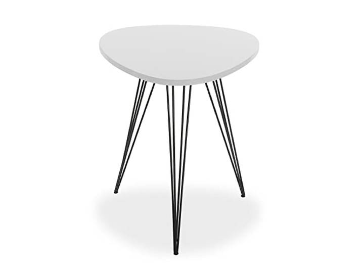Versa Seatle Beistelltisch für das Wohnzimmer, Schlafzimmer oder die Küche. Moderner, niedriger Tisch, Maßnahmen (H x L x B) 60 x 50 x 50 cm, Holz und Metall, Farbe: Schwarz und weiß