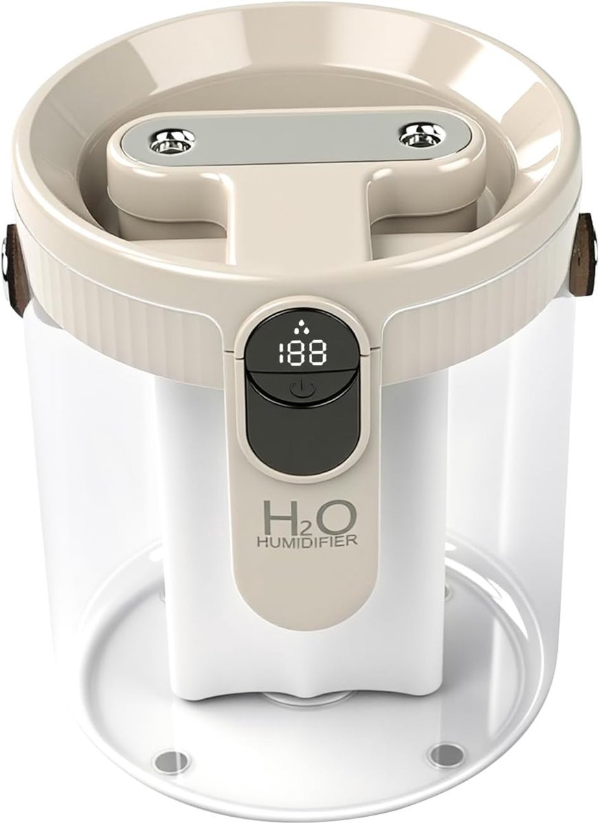 Ultrasone Luchtbevochtiger en Aroma Diffuser met Timer, 1500 ml, Beige/Transparant