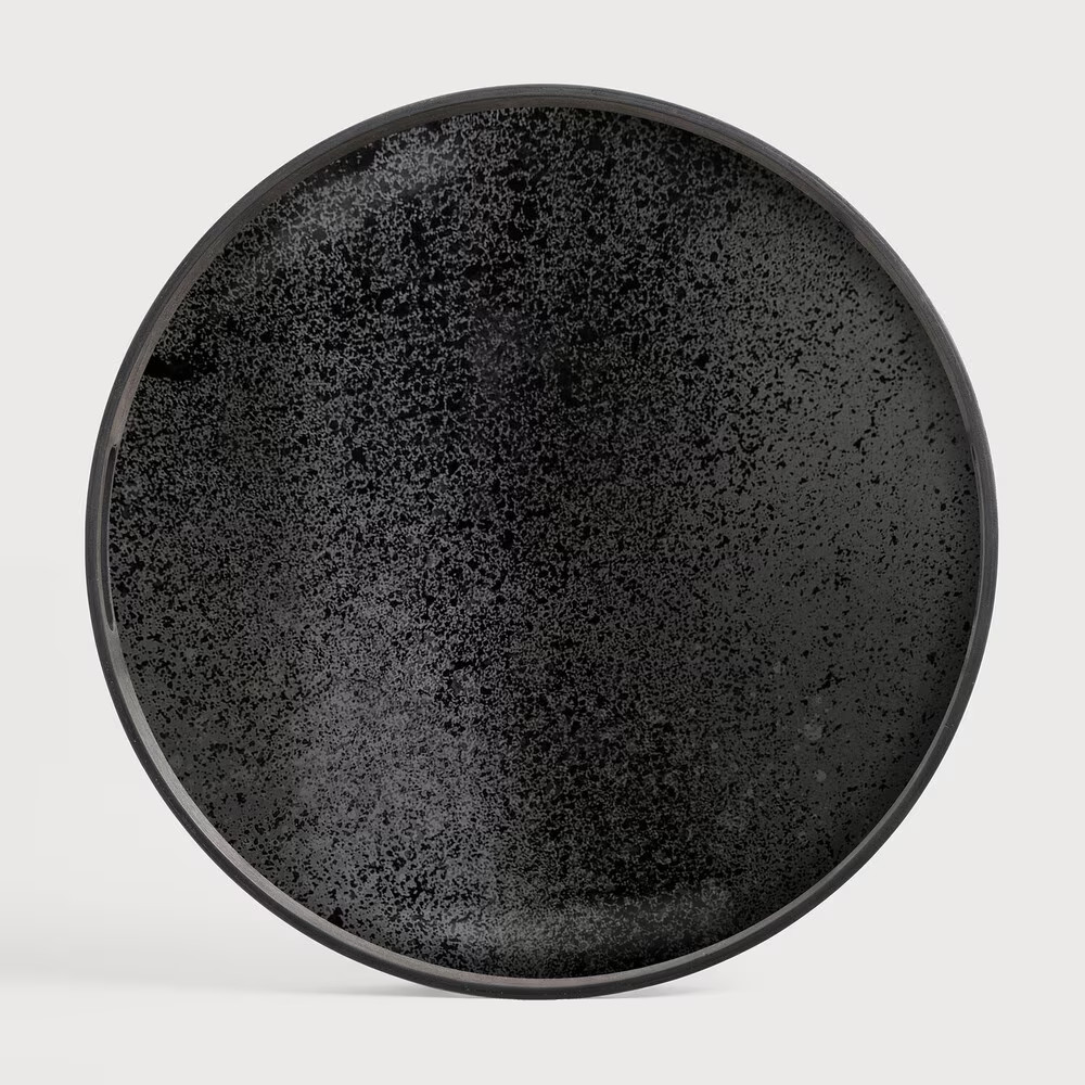 Ethnicraft Rond Dienblad Aged Charcoal - Diameter: 48 cm