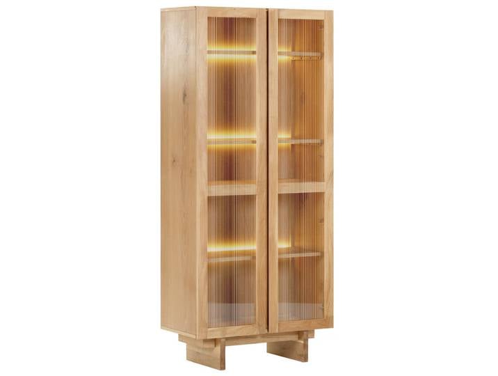 Vitrine ALEA Eiche massiv 180 x 80 x 40 cm Eiche Natur