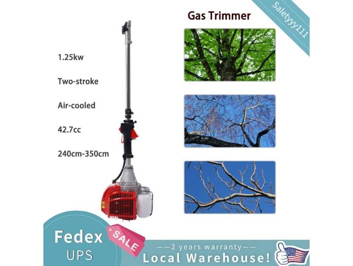 CNCEST – sécateur de branches d'arbre, scie à chaîne d'élagage, scie à chaîne longue, moteur à essence monocylindre 43cc 2.4-3.5m