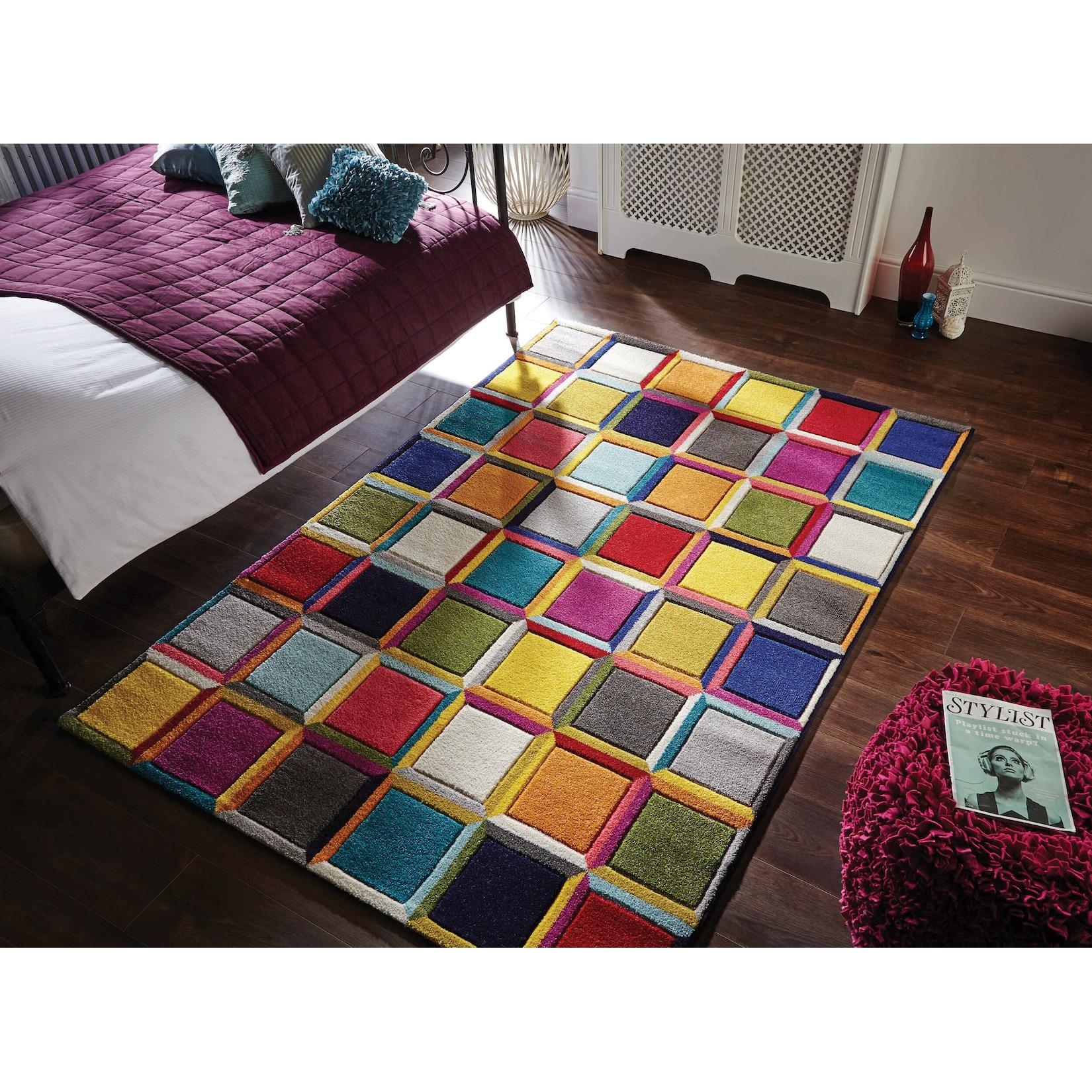 Teppich Blockmuster Bunt 120 x 170 cm - MEON Kadima Design