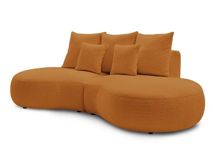 3er Sofa BOBOCHIC SAINT-GERMAIN Boucle-Stoff gelb