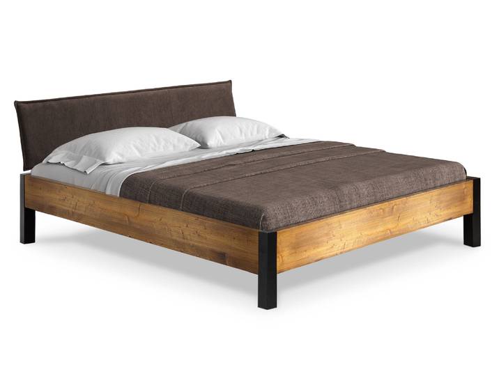 CURBY Bett mit Metallfuß und Polsterkopfteil, Material