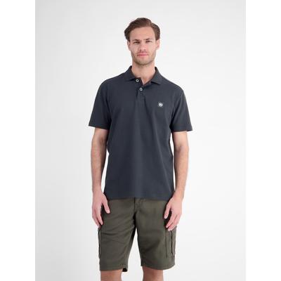 Poloshirt LERROS "Maskulines Poloshirt aus Baumwolle mit griffiger Struktur", Herren, Gr. XXL, grau (classic navy), 100% Baumwolle, ohne Ausschnitt, Shirts