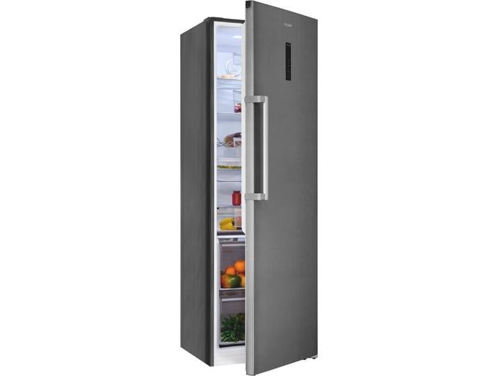 exquisit Kühlschrank KS360-V-HE-040C inoxlook, 185 cm hoch, 60 cm breit, Nie wieder abtauen: Vollraum-Kühlschrank mit No-Frost & LED