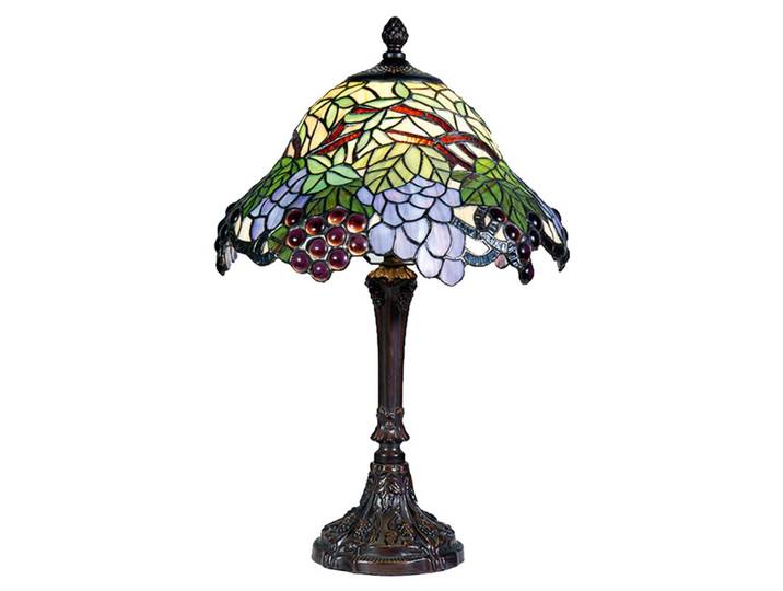 Tiffany tafellamp LOTTA, multicolor, Woon-/ Eetkamer, Glas, Tiffany, tafellamp