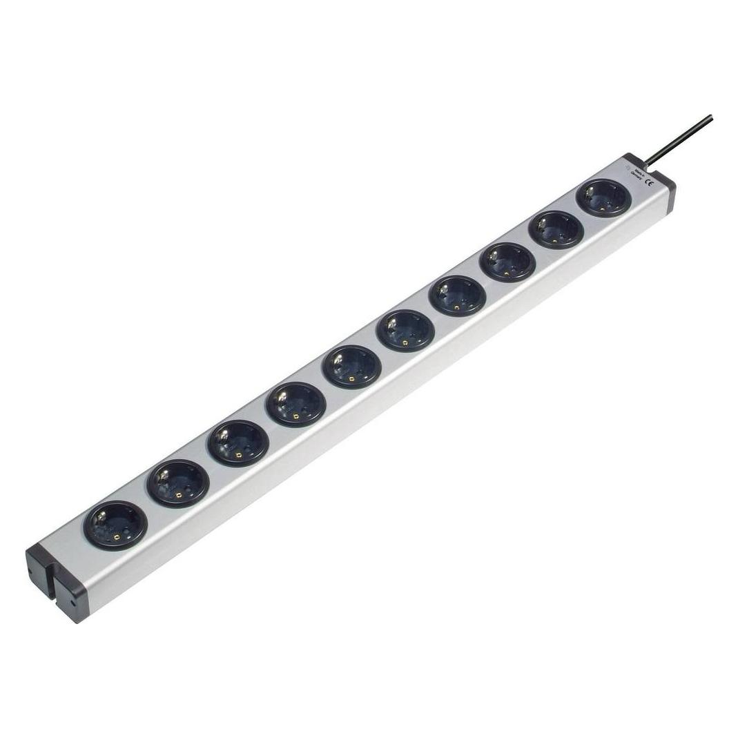 Ehmann 0600x00102031 Steckdosenleiste 10fach Aluminium Schutzkontakt 1 St. (10x, CEE 7/3, 1.50 m) (0600x00102031)