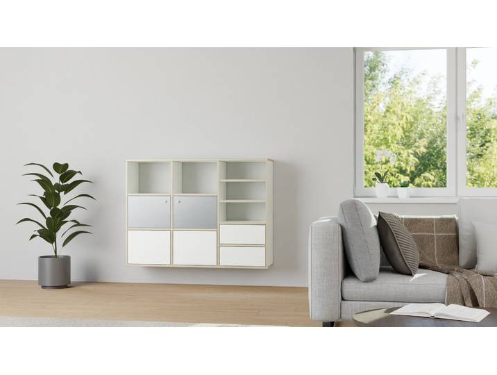 Wandregalsystem nach Maß von Pickawood Premium Dekore Weiß Multiplex Kante