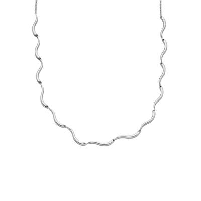 Kette mit Anhänger SKAGEN "Schmuck Geschenk Edelstahl Halskette KARIANA ESSENTIAL WAVES", silber (edelstahlfarben), Halsketten, Damen, Edelstahl, B: 3,8mm, B:3,8mm