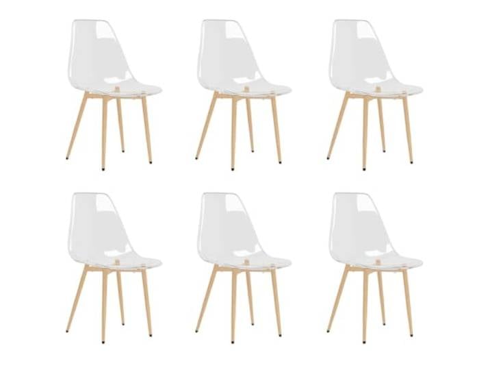 Todiikf Esszimmerstühle 6er Set Transparente Küchenstühle Metallbeine Stilvolle transparente Schalenstühle mit robusten Metallbeinen für Küche, Wohnzimmer und Esszimmer. Ergonomisch geformt.
