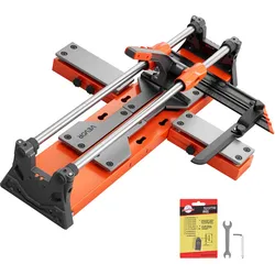 VEVOR Fliesenschneider 600 mm, Fliesenschneidmaschine mit Verschiebbarem Schneidkopf & Federbelasteter Basis, Winkelanschlag, Wolframkarbid-Trennscheibe, Ausrichthilfe, für Keramikfliesen