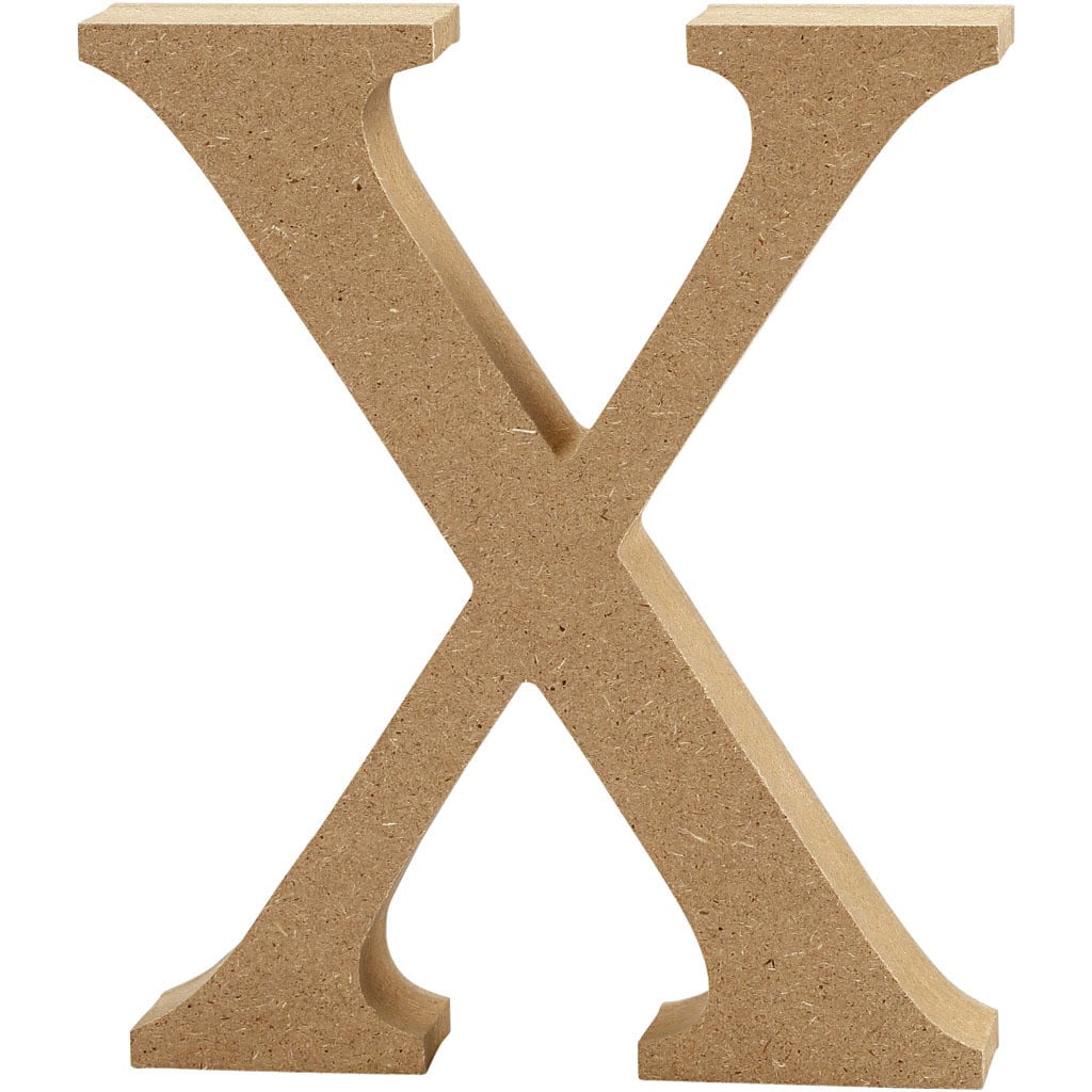 Creativ Company Letter X van MDF, Hoogte: 13 cm, Dikte: 2 cm