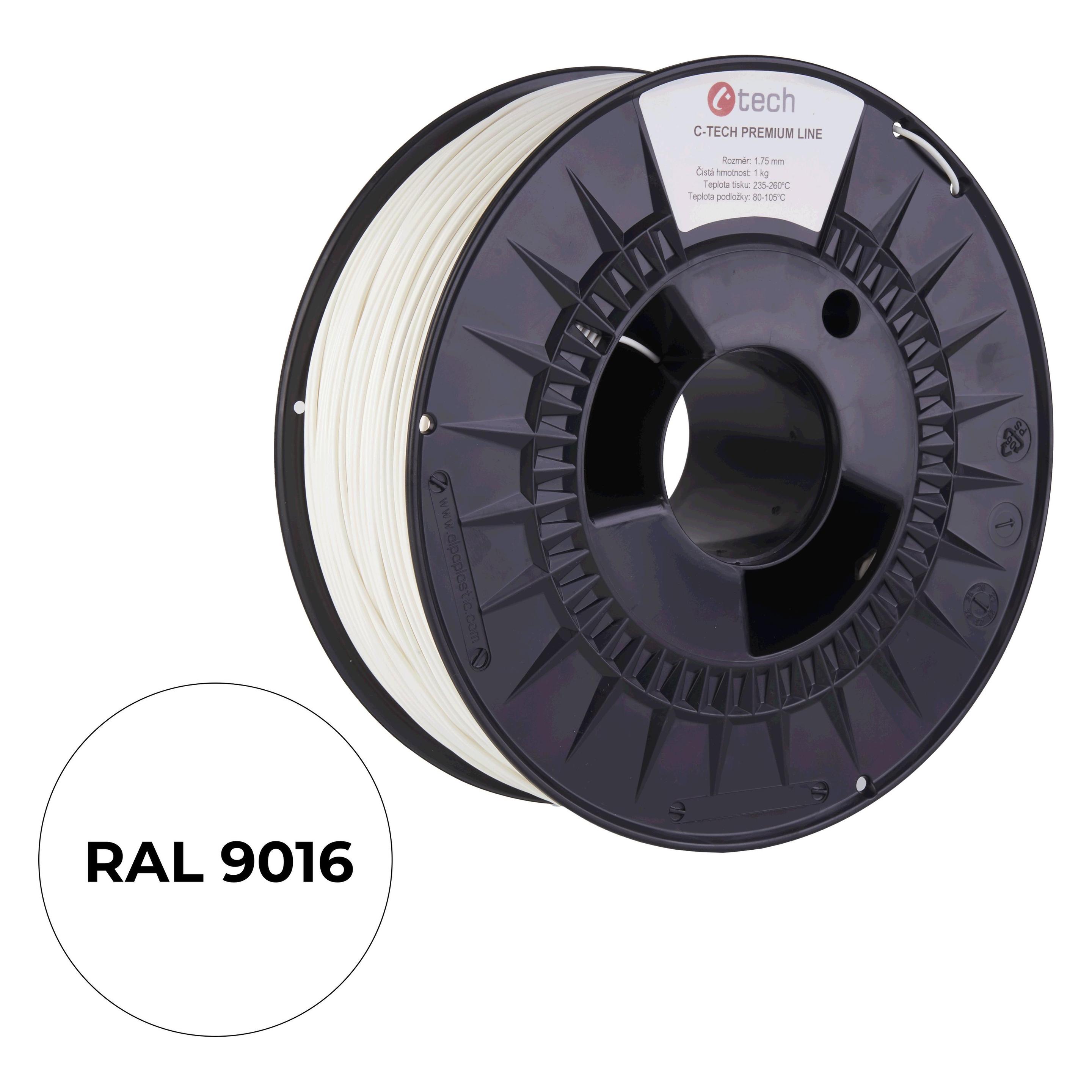 C-Tech Filament PREMIUM LINE, TPU 90A, flexible, traffic white, RAL9003, 1.75mm, 1kg (TPU, 1000 g) (21008081247)