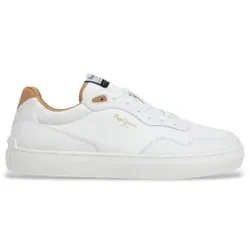 Pepe Jeans für Herren. PMS000038 Camden Main Leder Turnschuhe weiß (42), Wohnung, Schnürsenkel, Lässig