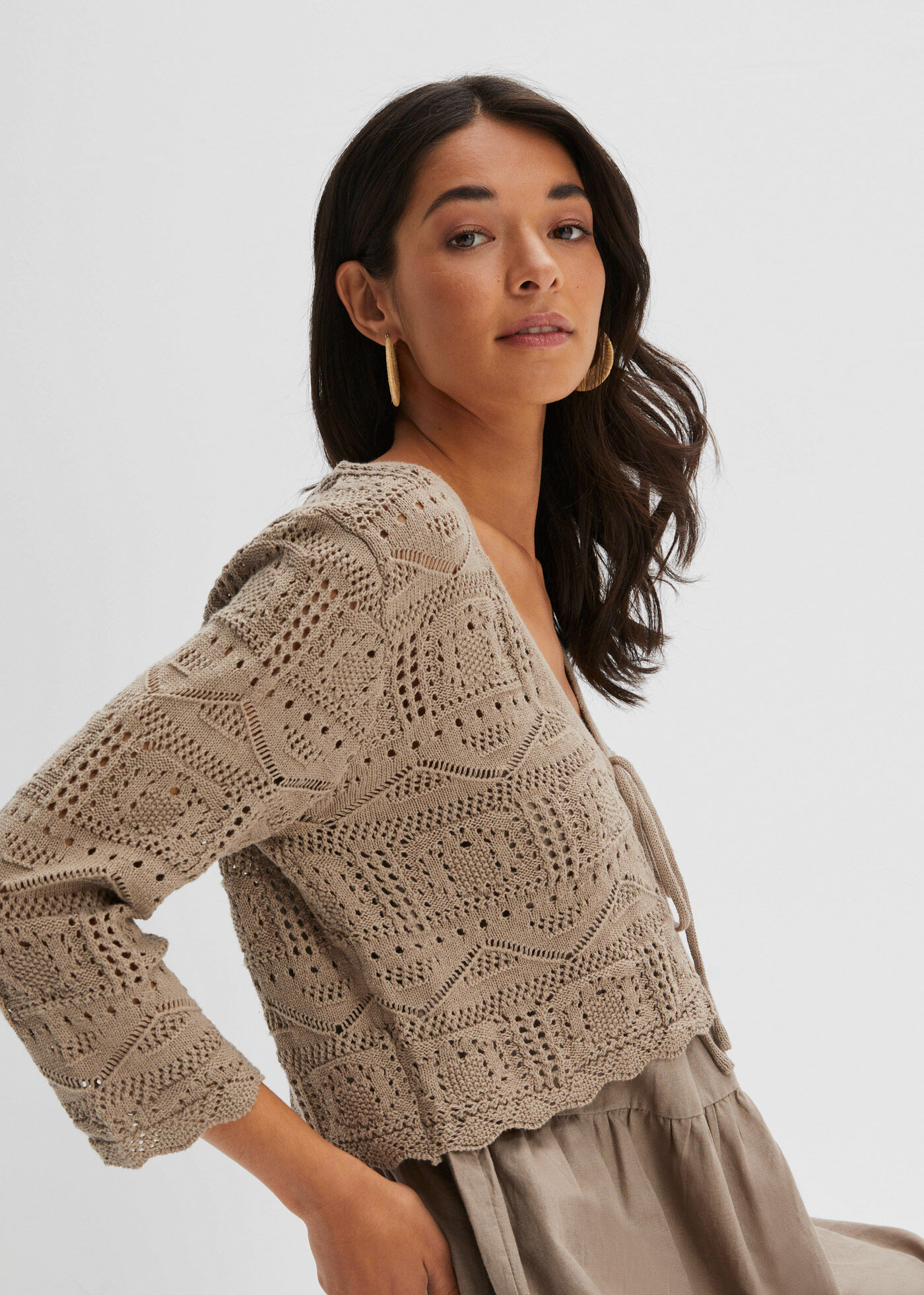 bonprix "Ajour-Bolero" bequeme Passform, 3/4-Ärmel, Ajour-Bolero