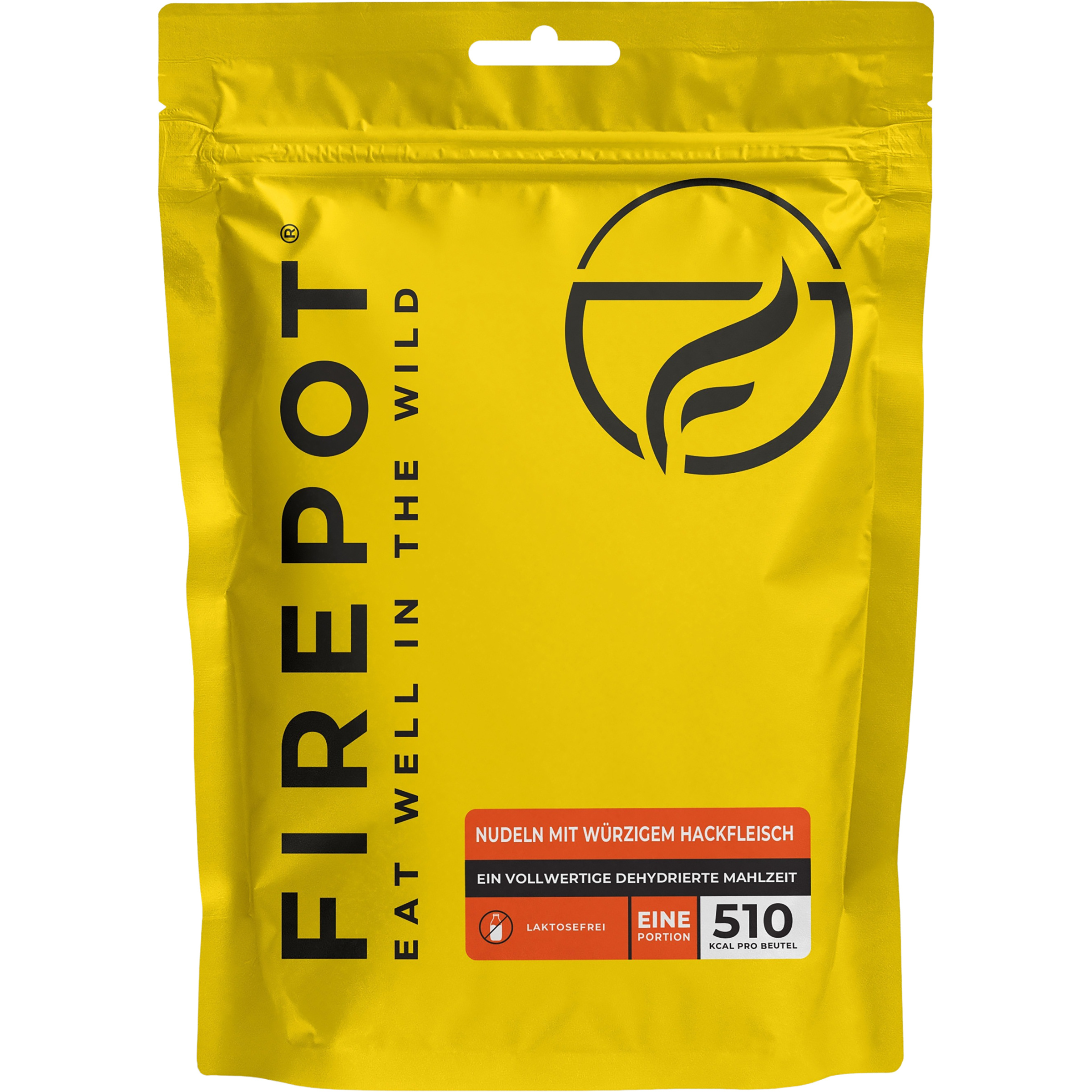 Firepot Nudeln mit würzigem Hackfleisch Trekkingnahrung gelb Größe 105g