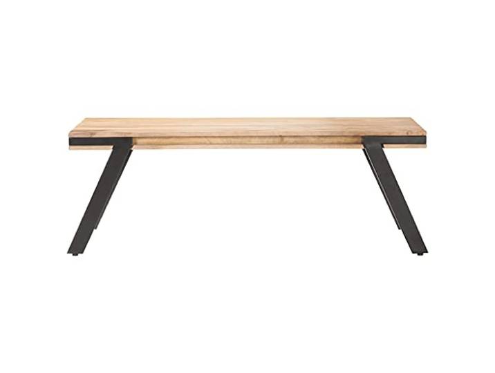 RJPLMFV Couchtisch, 114 x 65 x 40 cm, Mangoholz, massiv Stabil, langlebig, dichtes Hartholz, goldbraune Adern, robuste Oberseite, Unikat