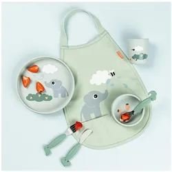 Done by Deer, Kindergeschirr + Kinderbesteck, Kindergeschirrset Stick&Stay Elphee Grün