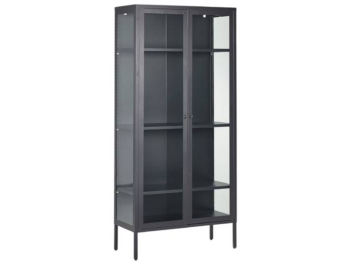 Armoire vitrine métal 80 cm noir