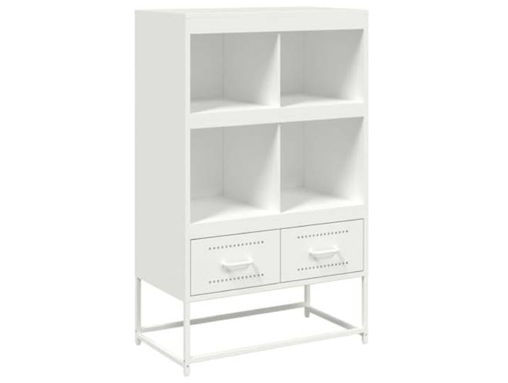 KGHFDVB Highboard Weiß 68x39x111,5 cm Stahl Kaltgewalztes Stahlblech, Robust, Stauraum für Bücher, Pflegeleicht, Wandmontage Erforderlich