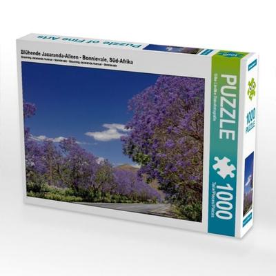 CALVENDO Puzzle Blühende Jacaranda-Alleen - Bonnievale, Süd-Afrika | 1000 Teile Lege-Größe 64x48cm Foto-Puzzle für glückliche Stunden