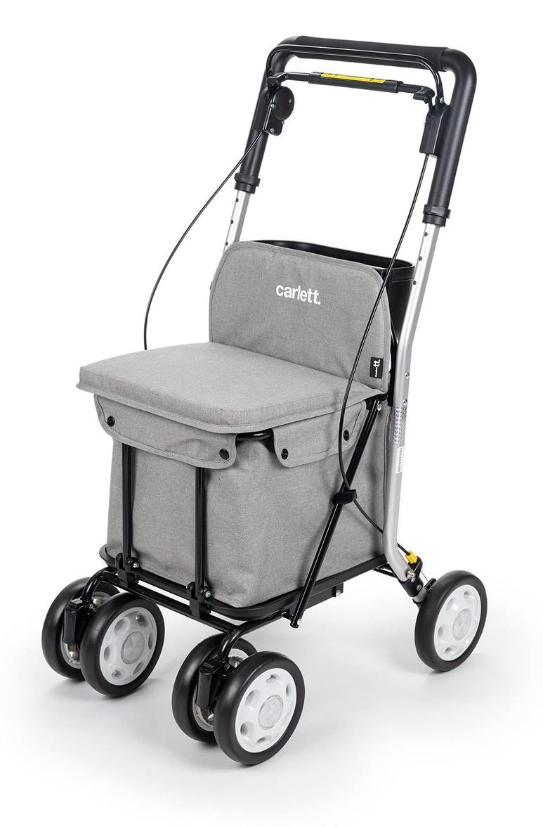 Einkaufswagen-Hilfssitz - 4 Räder - Zusammenklappbar - 15 kg - Hellgrau