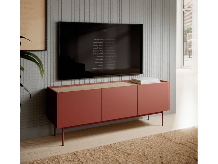Designer Lowboard Nero - Rot - Luxusbetten24
