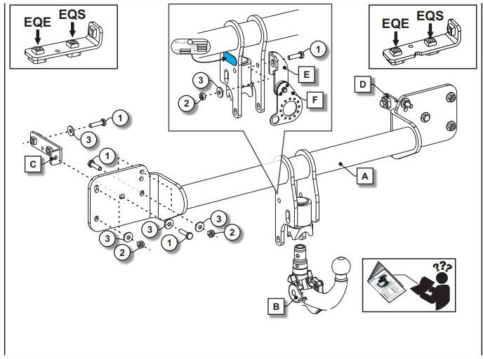 Attelage Mercedes EQE y compris Pack AMG (02/22-) RDSOV