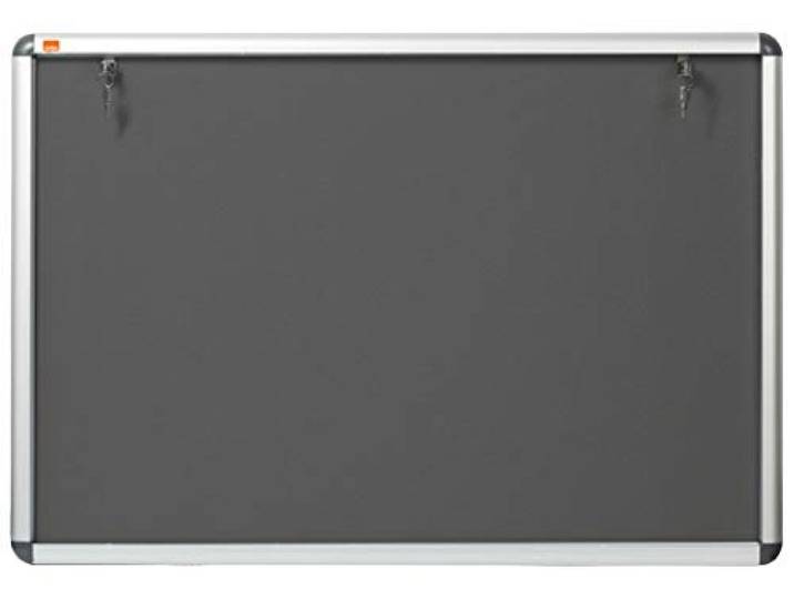 Nobo Schaukasten mit Filzrückwand Klapptür verschließbar A1 907 x 661 mm grau