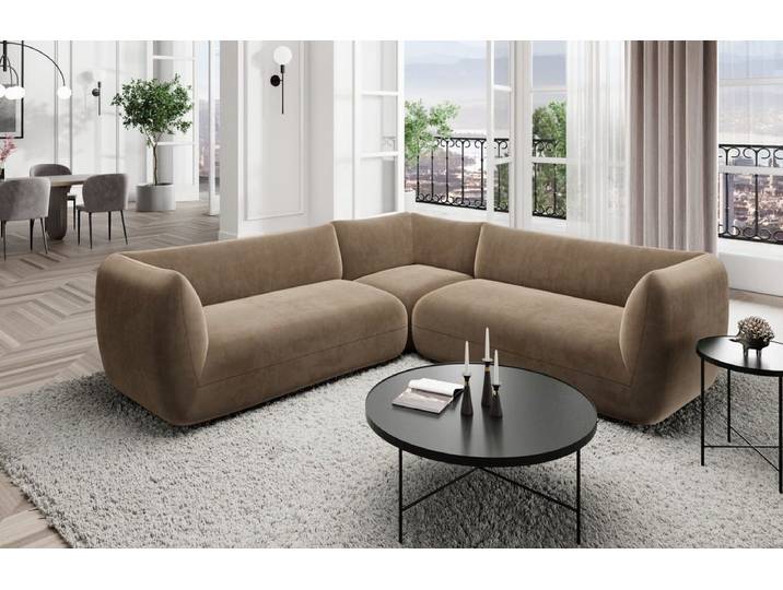 Couch Madrid L-Form in Stoff