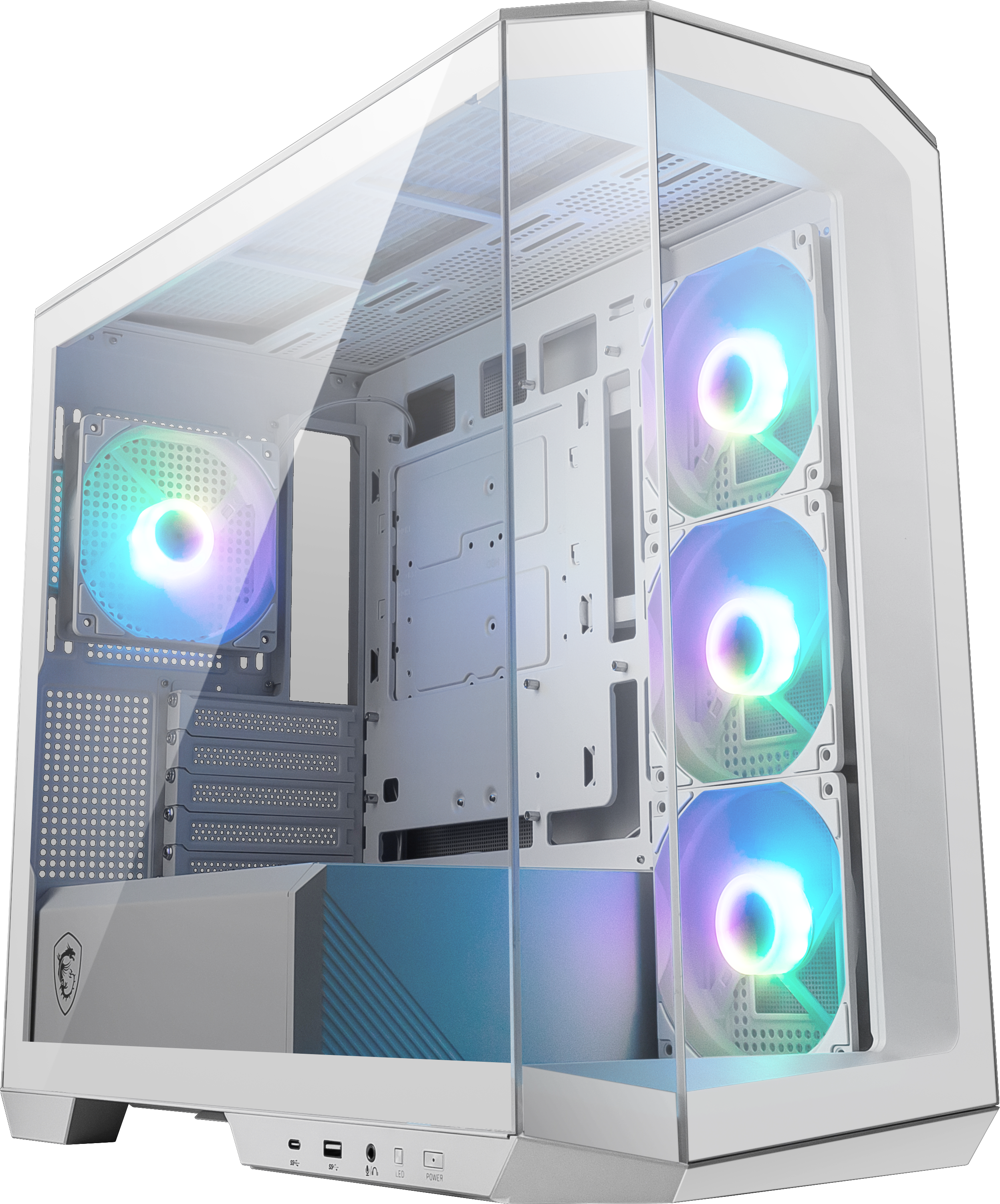 MSI MAG Pano M100R Gaming PC Gehäuse Midi-Tower Weiß Seitenfenster