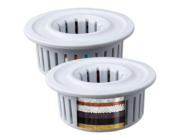 Duschfilter-Ersatzkartusche 2er-Set 6 cm, Mehrfarbig, Kunststoff, 7.6x3x7.6 cm, Badezimmer, Baden & Duschen, Duschköpfe & Duschschläuche