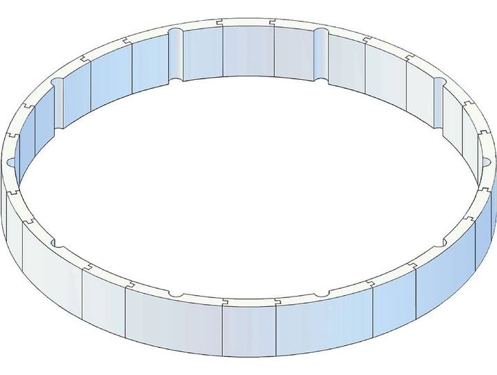 Poolwandisolierung KWAD Pool Protector T60 , weiß, Polystyrol, Bauplatten, Poolwandisolierung, für Rundbecken ØxH: 550x132cm
