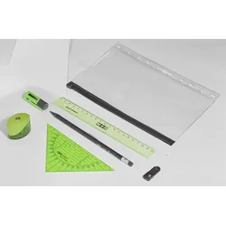 M + R Schreibset Schule neongrün