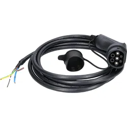 efuturo Ladekabel gerade, Ende offen auf Typ 2 Stecker, 1 Phase, bis zu 7,4 kW, 32 A, 230 V, 5m - 117.7255