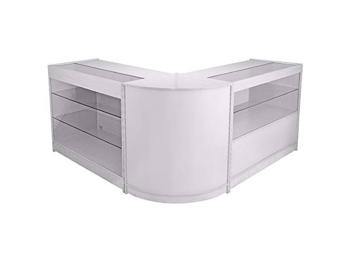 MonsterShop Pegasus Ladeneinrichtung Rezeption Ladentheke Ladentresen Verkaufsftisch Verkaufstheke Verkaufstresen Kassentisch Empfangstresen Theke Ladenmöbel Vitrine Schauraum Geschäftsmöbel Weiß