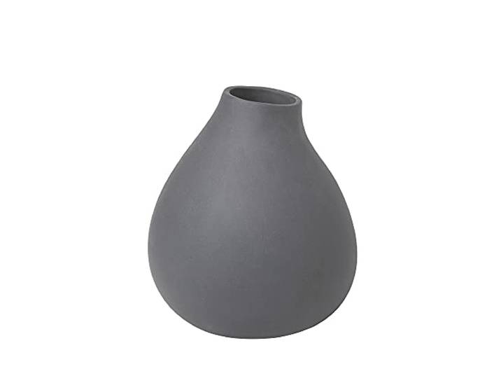 blomus Vase Nona Porzellan Farbe Pewter handwerklicher Charakter