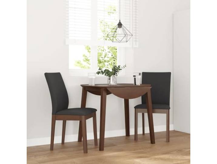 HEFZGDB Esszimmerstühle mit Kissen 2 STK. Braun Massivholz Gummibaum Ergonomische Rückenlehne für Komfort und Langlebigkeit