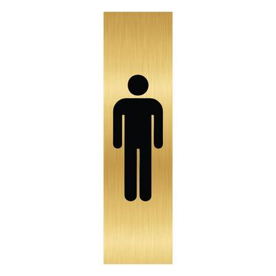 CombiCraft Aluminium Türschild Gold Herren Piktogramm 165x45mm mit 3M-Tape